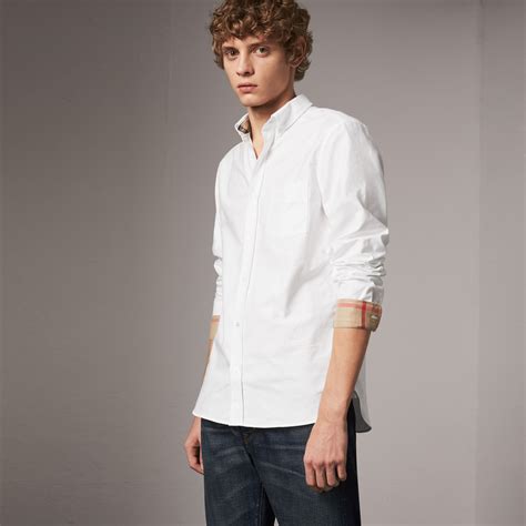 camicia burberry uomo cotone|Camicia in spugna di cotone (Salt) .